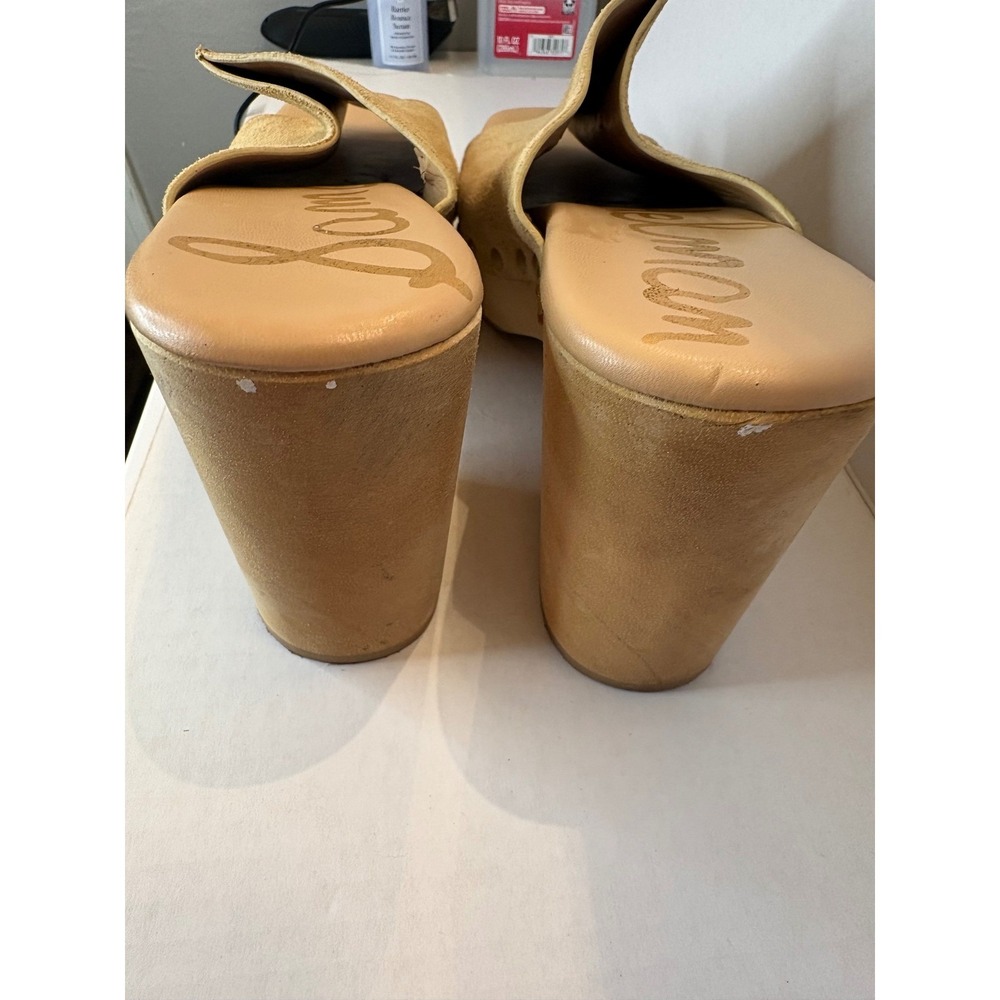 Sam Edelman Womens Tan Suede Wooden Platform Clog Sandals Studded Heel Size 10 - Picture 5 of 5